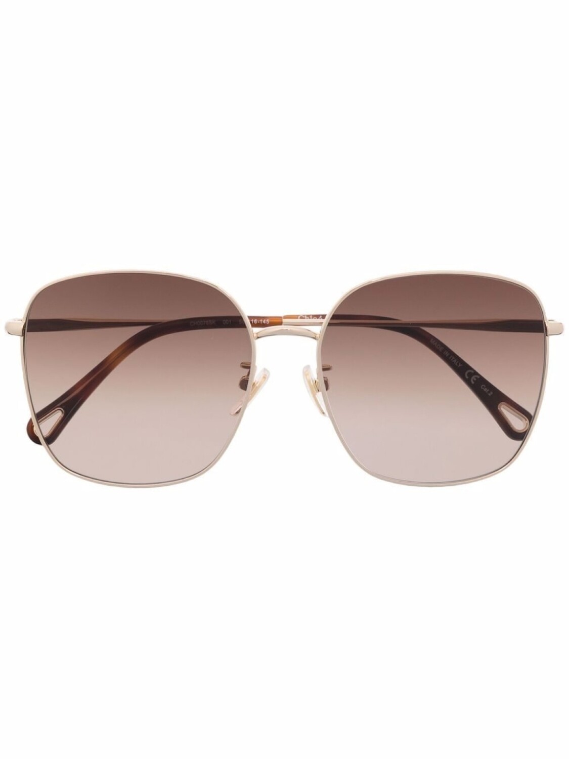 

Chloé Eyewear солнцезащитные очки в массивной оправе, золотистый