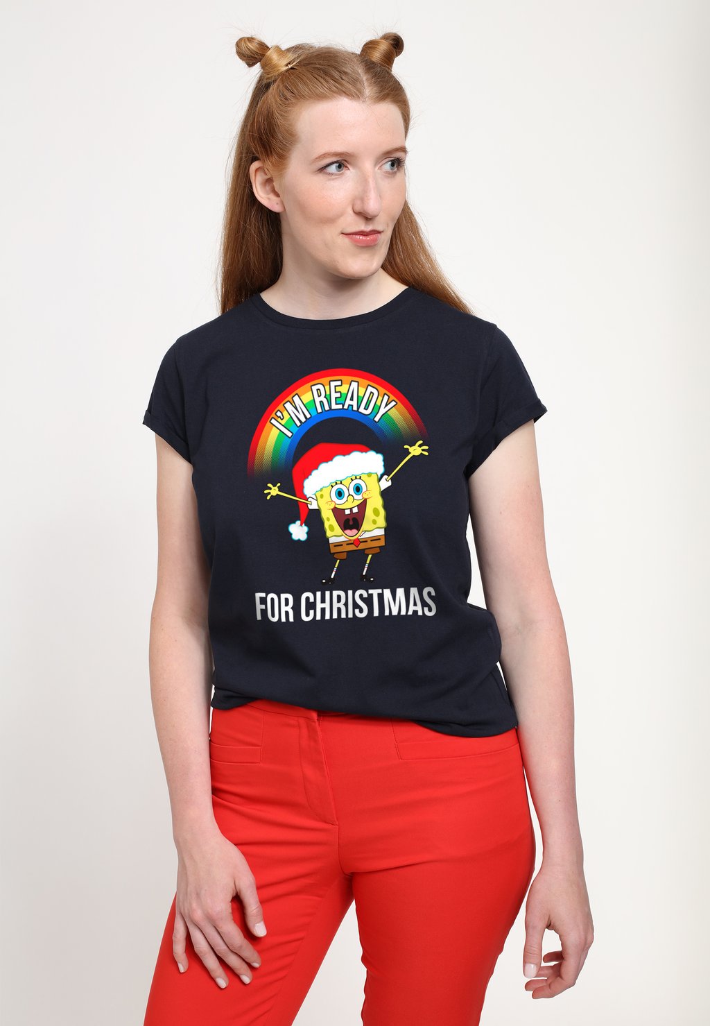 

Футболка с принтом SPONGEBOB SQUAREPANTS I'M READY FOR CHRISTMAS Henry Tiger, темно-синий