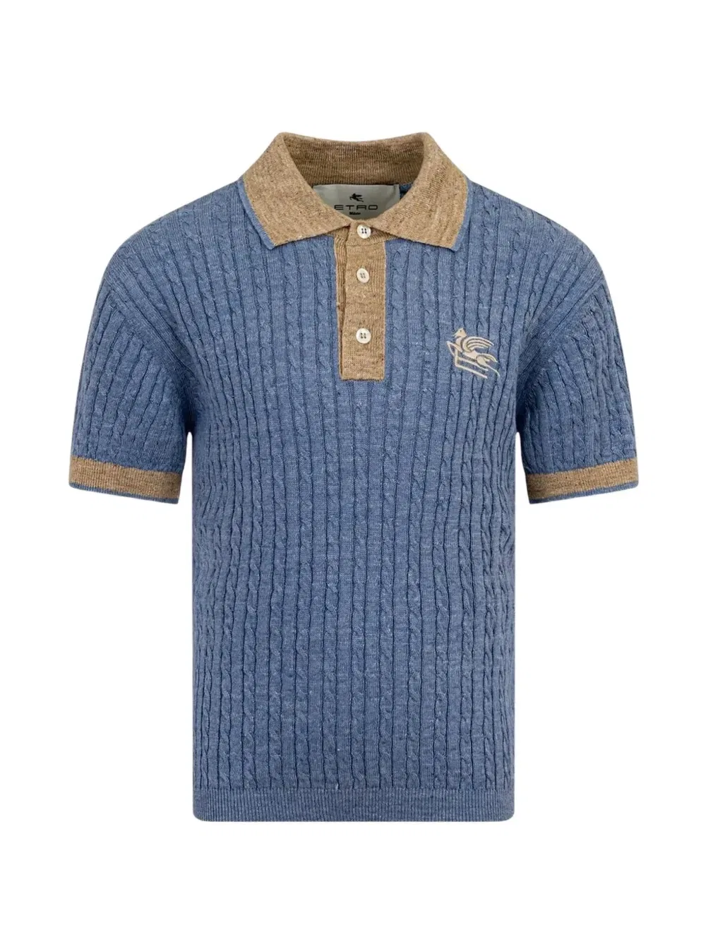 Поло Pegasus фактурной вязки Etro Kids, синий