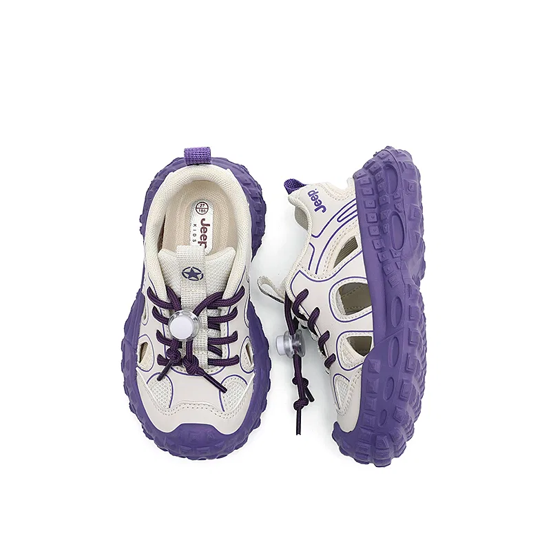 Детские сандалии из искусственной кожи и текстиля Low top Jeep, Beige Purple — фото 4