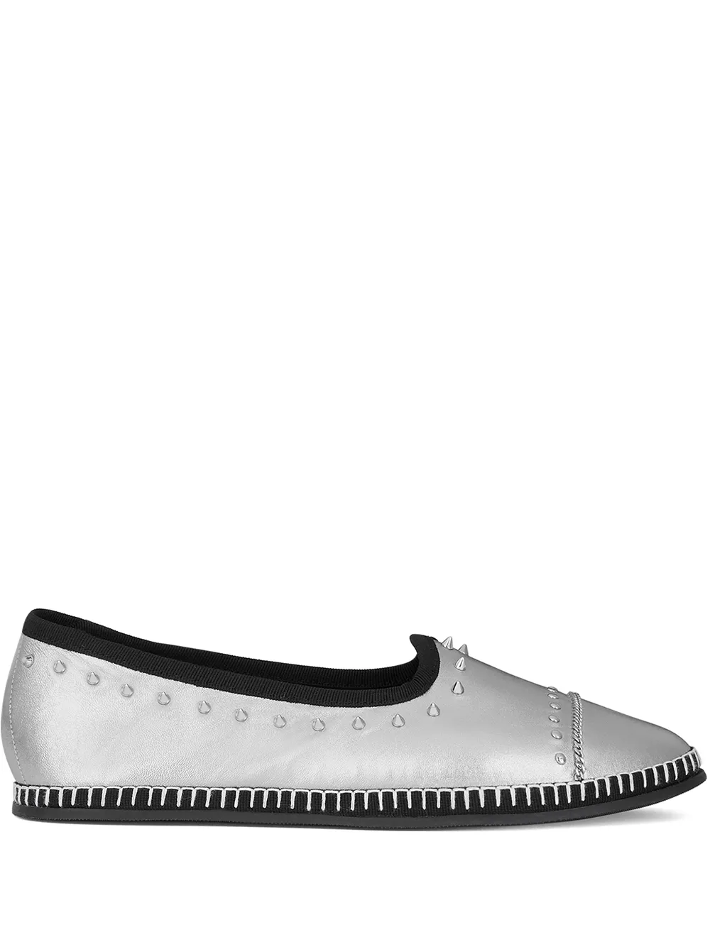 Лоферы с эффектом металлик Giuseppe Zanotti, серый