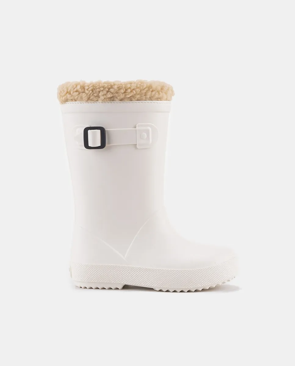 

Детские резиновые сапоги белого цвета с деталями пряжки Igor