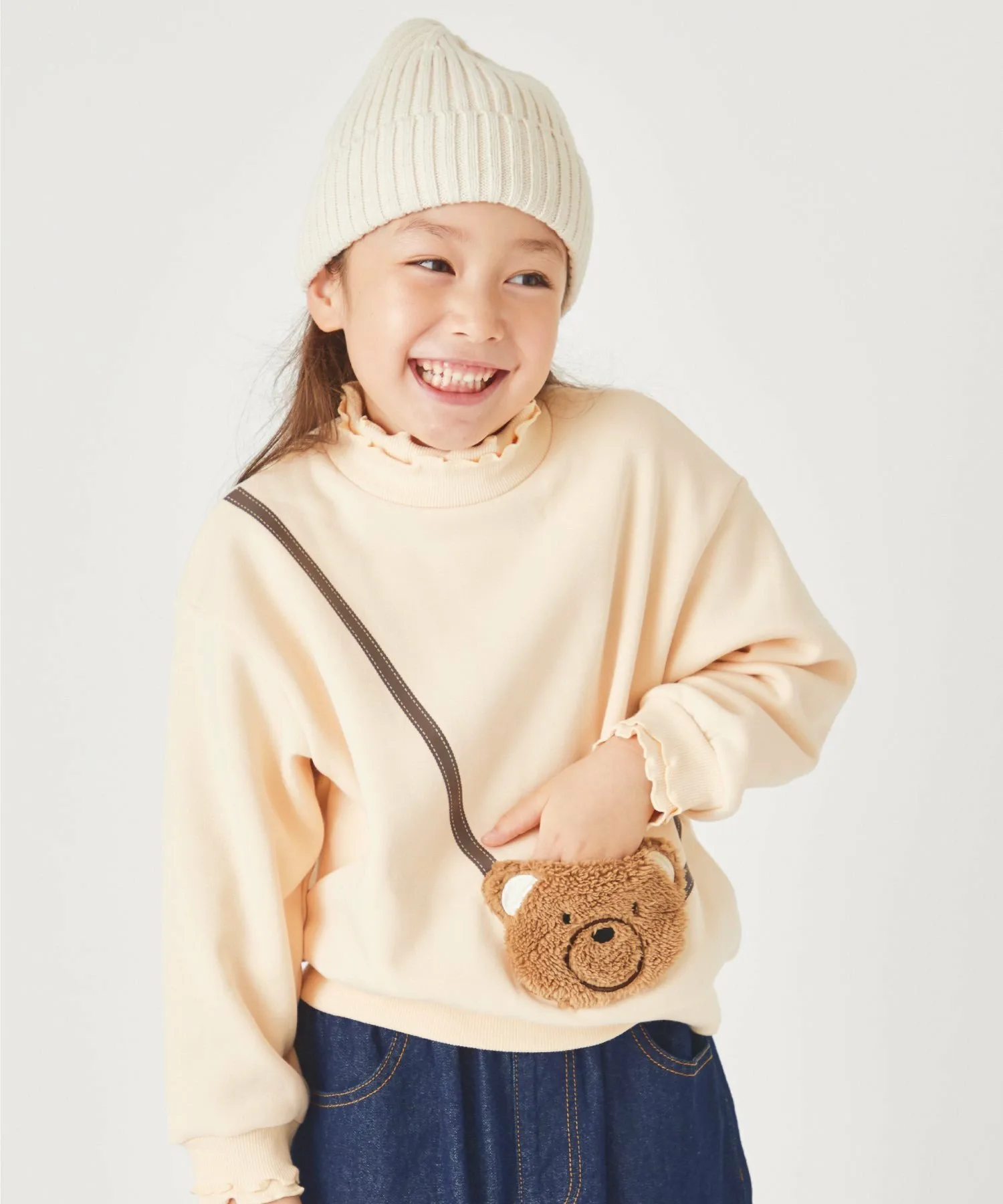 Толстовка Animal Pochette на флисовой подкладке Ever Closet, Beige (bear)