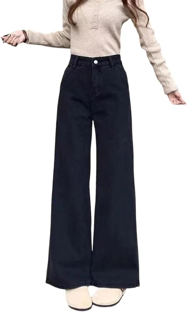 

Женские джинсы черные High-Waisted Wide-Leg