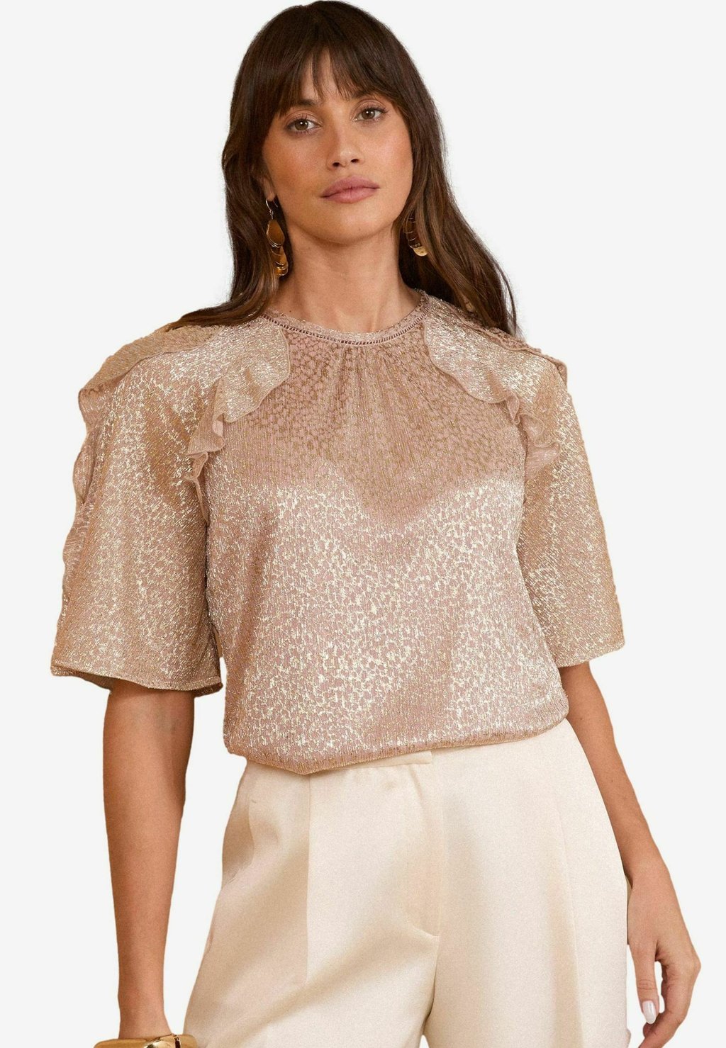 

Футболка с принтом PETITE FIT - Blouse Love & Roses, золотой