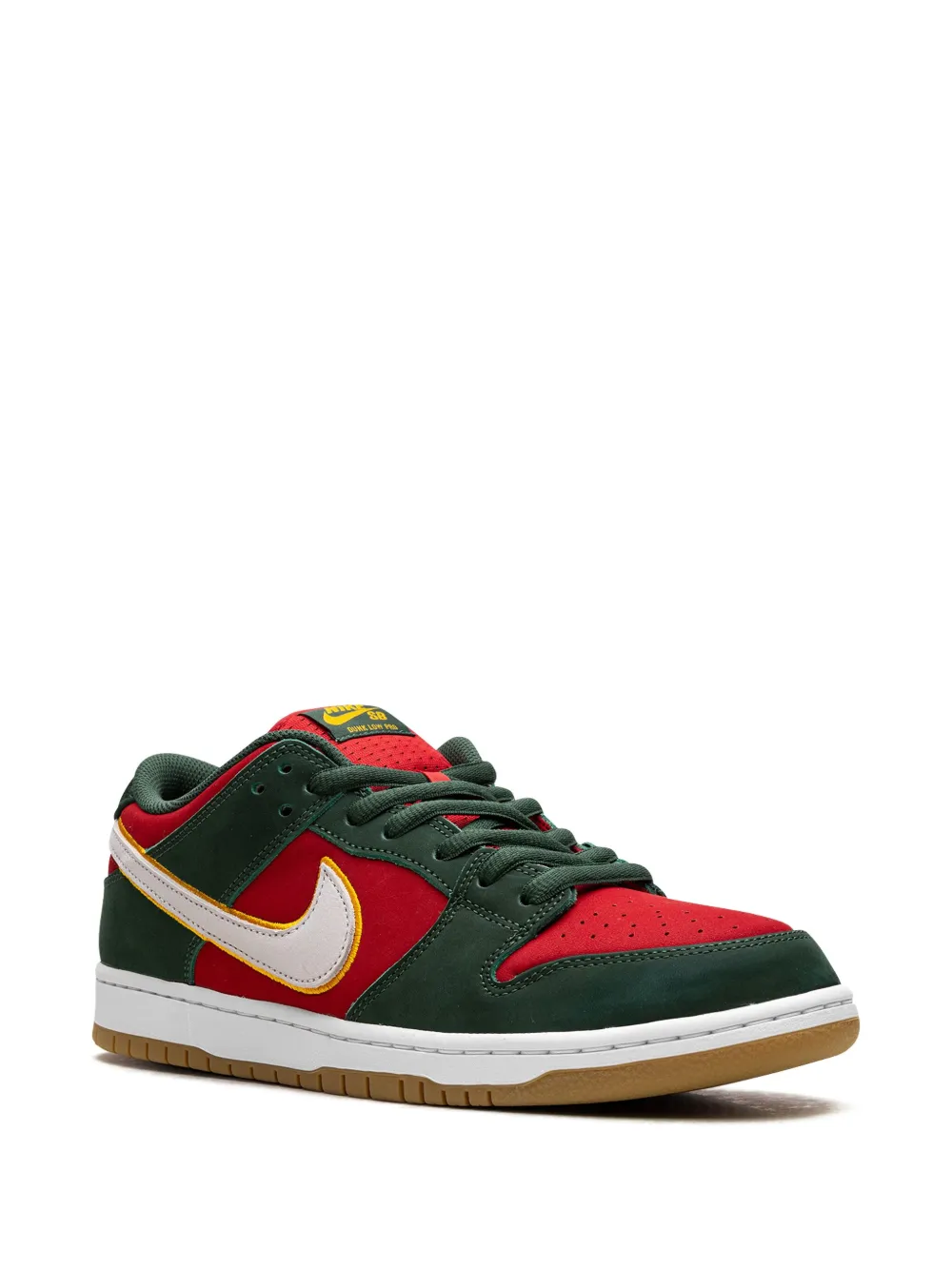 Кроссовки SB Dunk Seattle Sonics - Fir/Fire Red/University Gold Nike, зеленый — фото 2