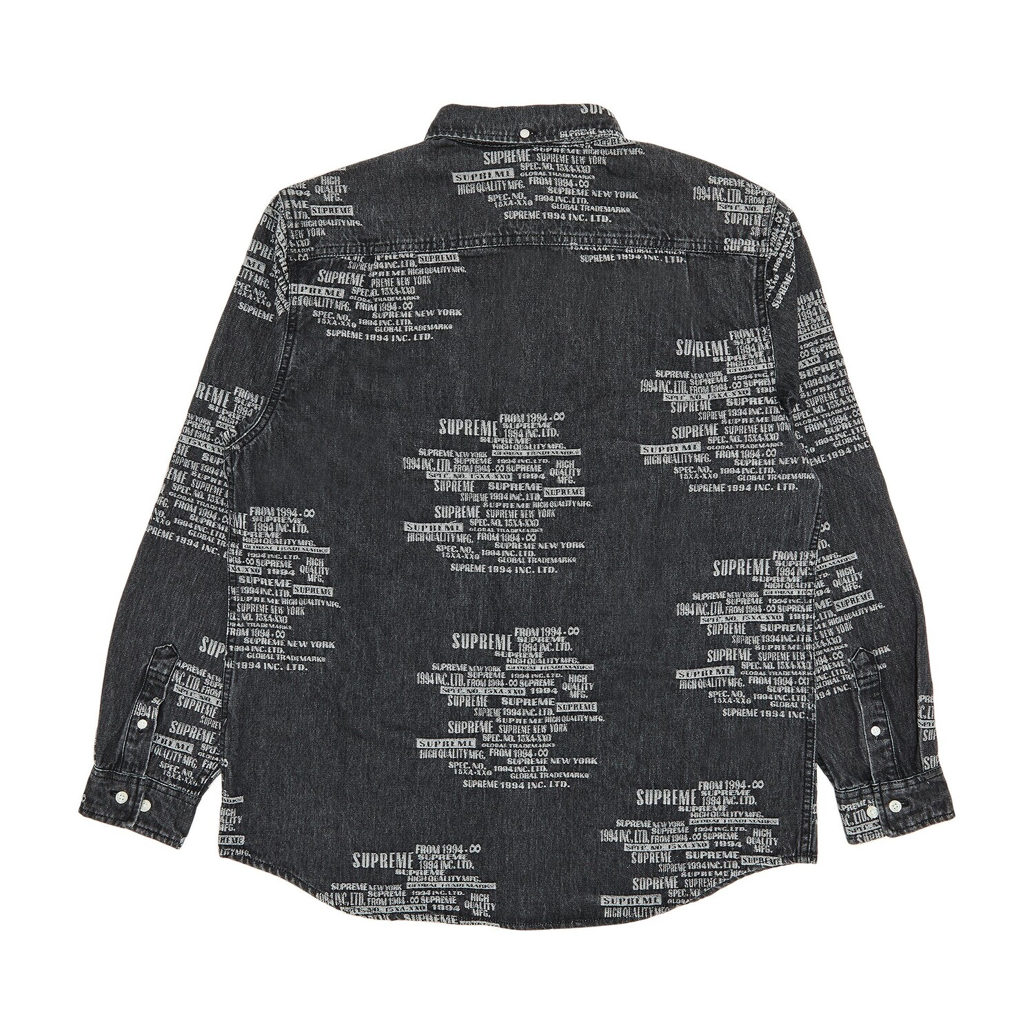 Жаккардовая джинсовая рубашка Supreme торговой марки Washed Black — фото 2