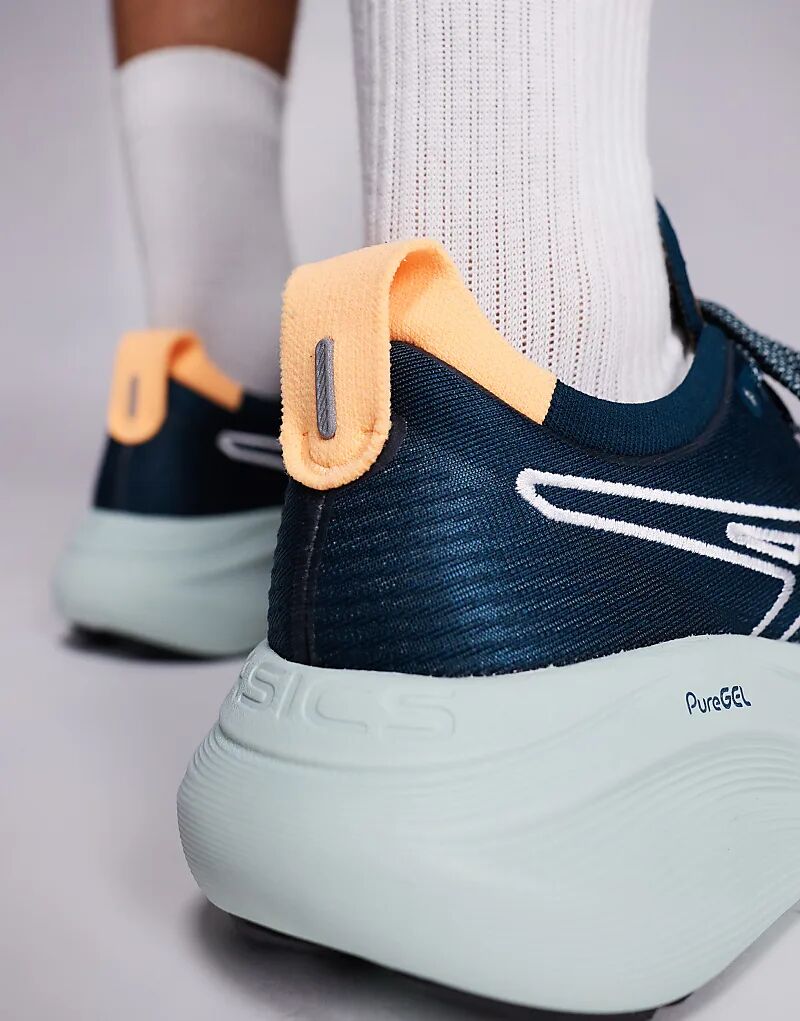 Кроссовки для бега Asics Gel-Nimbus 27 Tr в каменном и сине-зеленом цветах — фото 4