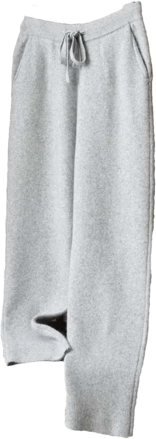 

Женские длинные брюки из шерсти с эластичным поясом на шнурке Vsadsau