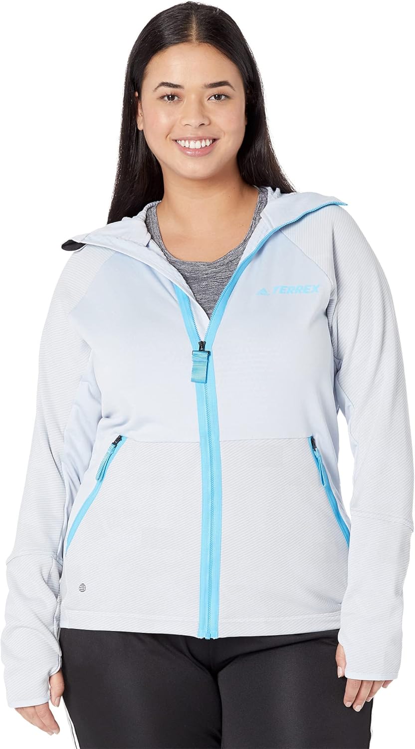 

adidas Женская куртка Terrex Tech Flooce с капюшоном, Halo Blue