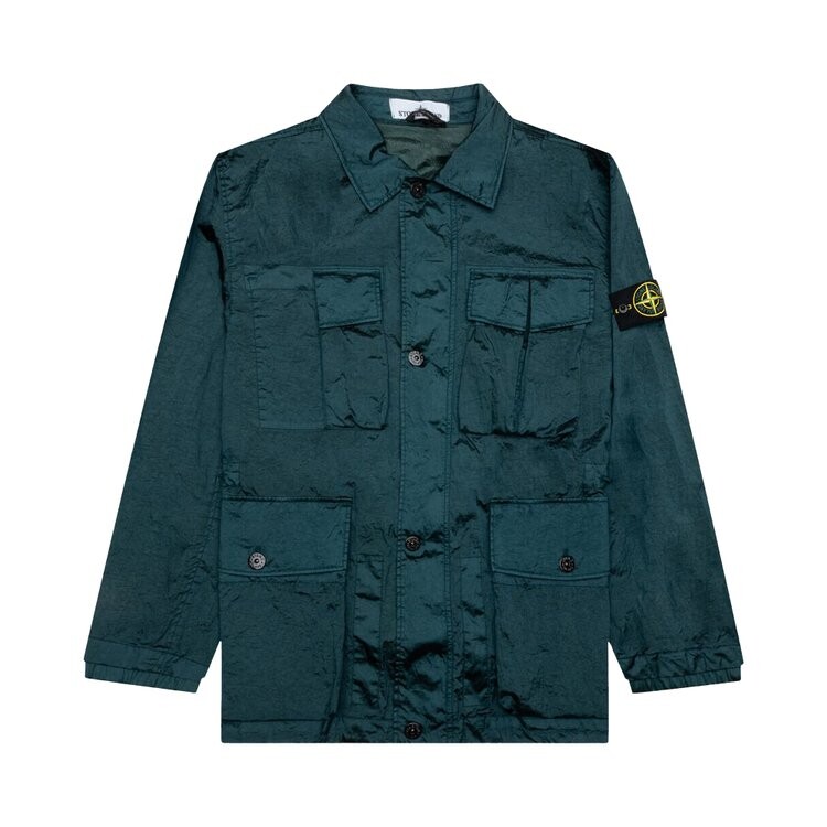 

Куртка Stone Island Giubbotto Shirt 'Bottle Green', зеленый