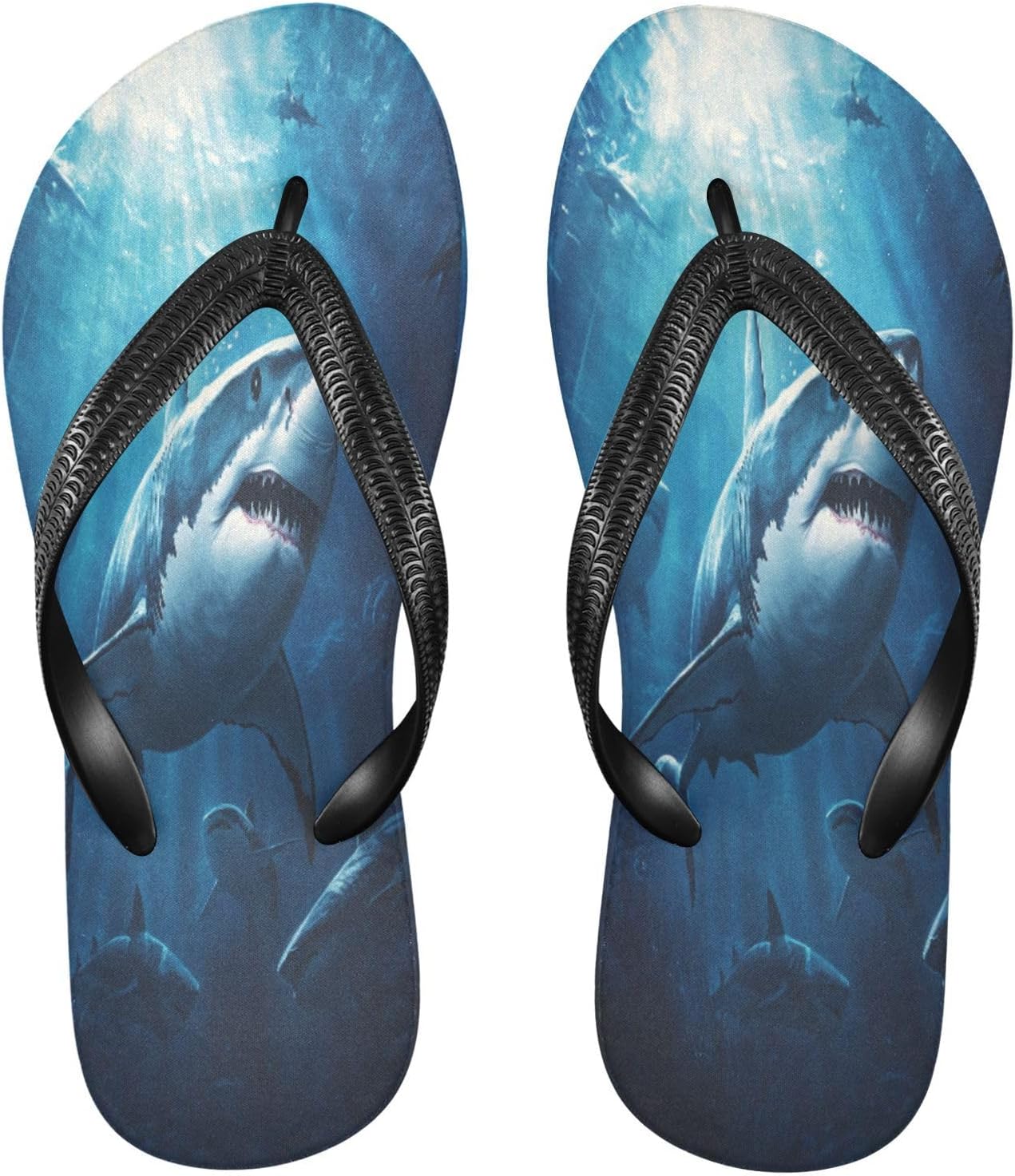 

Сланцы с изображением акулы и солнечных лучей, синие, пляжный душ, резиновые нескользящие летние тапочки для мужчин и женщин, для прогулок Sinestour