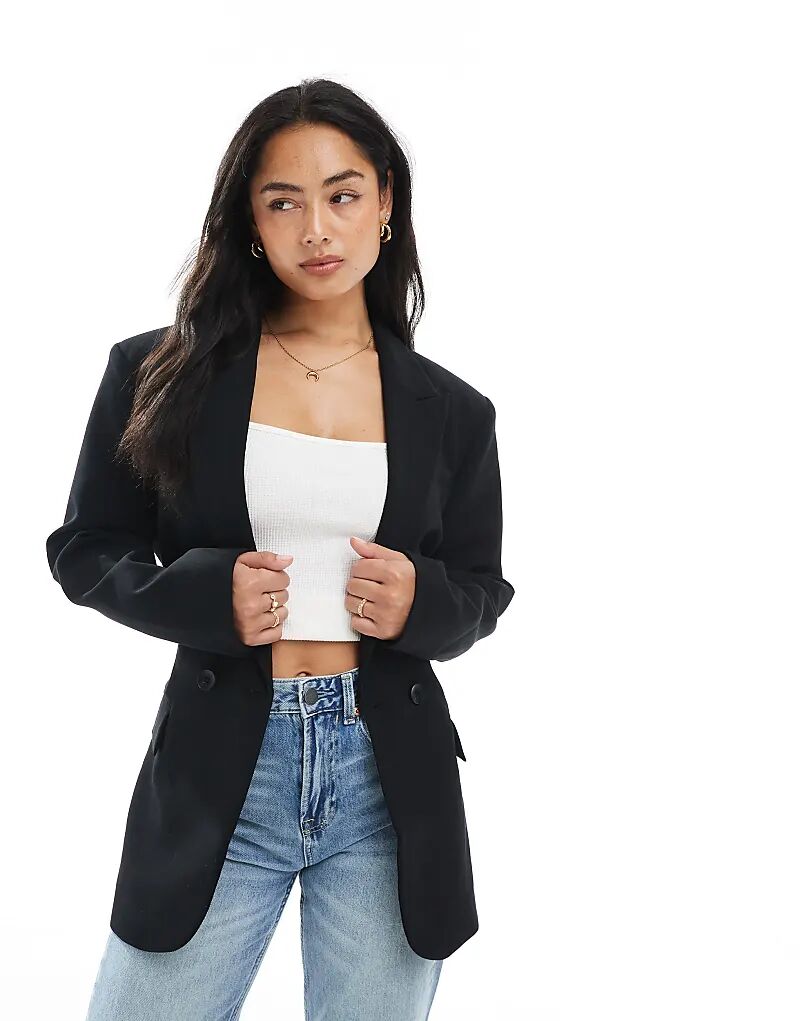 

Черный блейзер с завязкой на талии от ASOS DESIGN