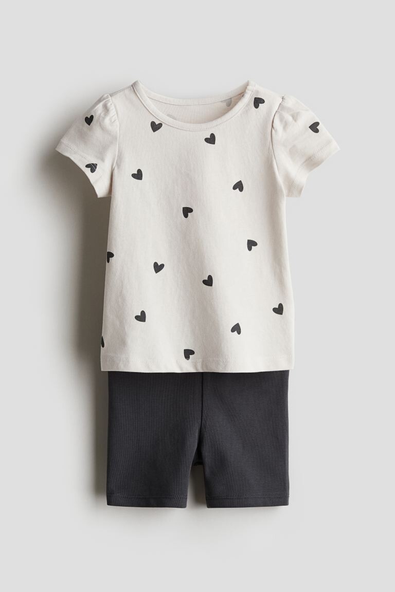 

Костюм-Двойка из хлопкового трикотажа H&M, бежевый