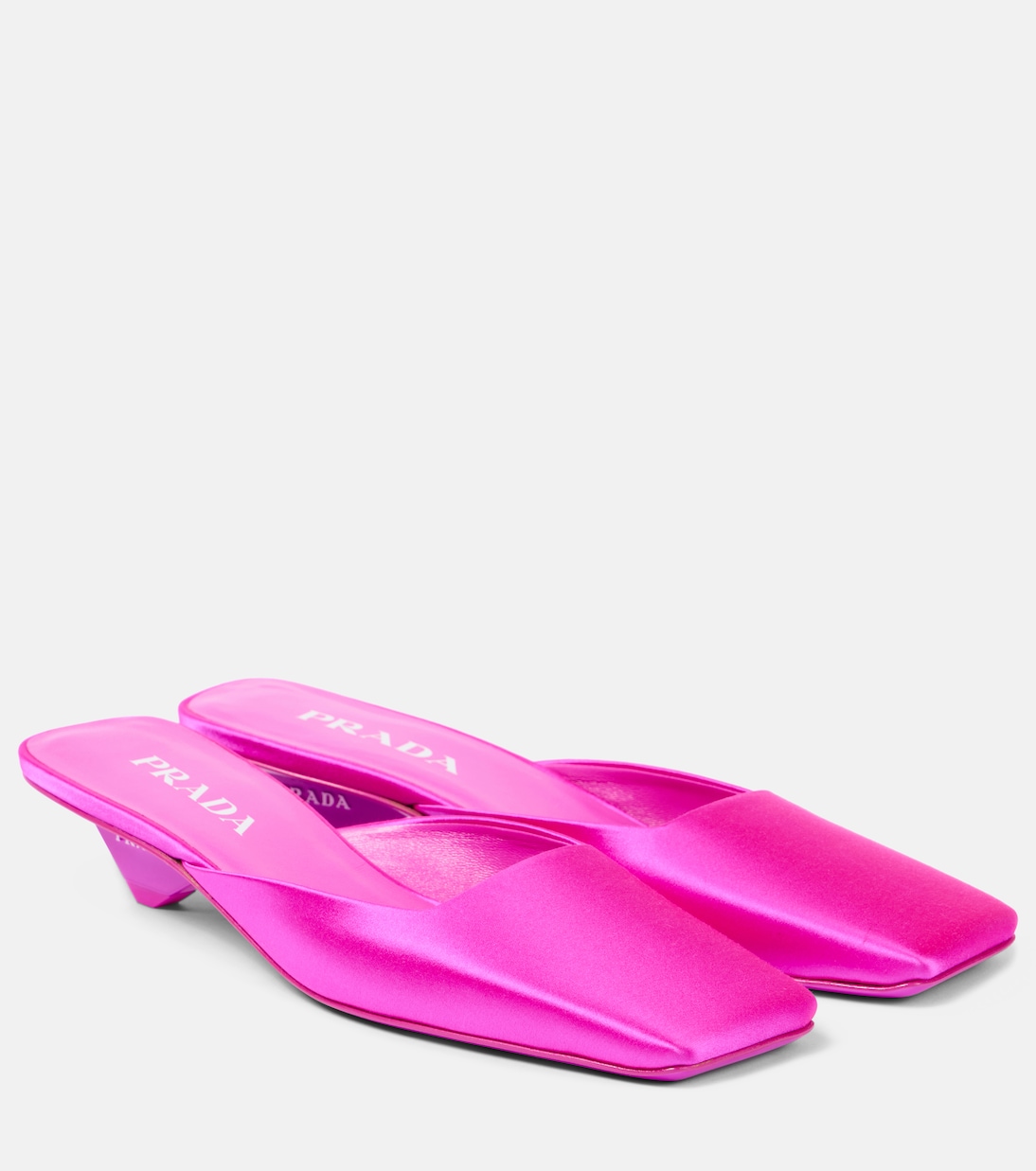 Сатиновые шлепанцы Prada, Magenta