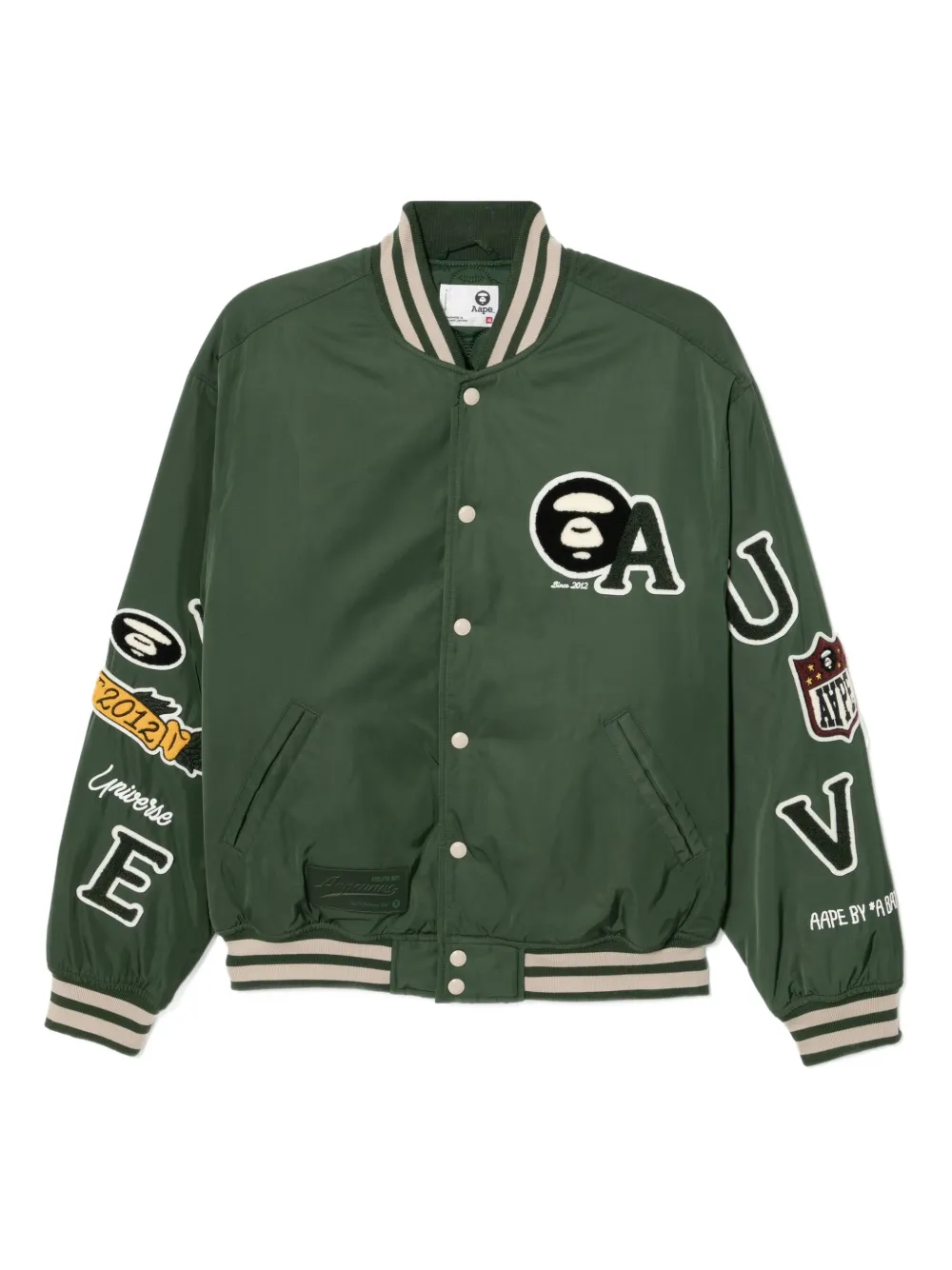 

Куртка с вышитым логотипом AAPE BY *A BATHING APE, зеленый