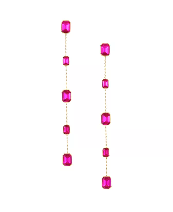 

Культовые линейные серьги из латуни с покрытием из 18-каратного золота Ettika, fuchsia