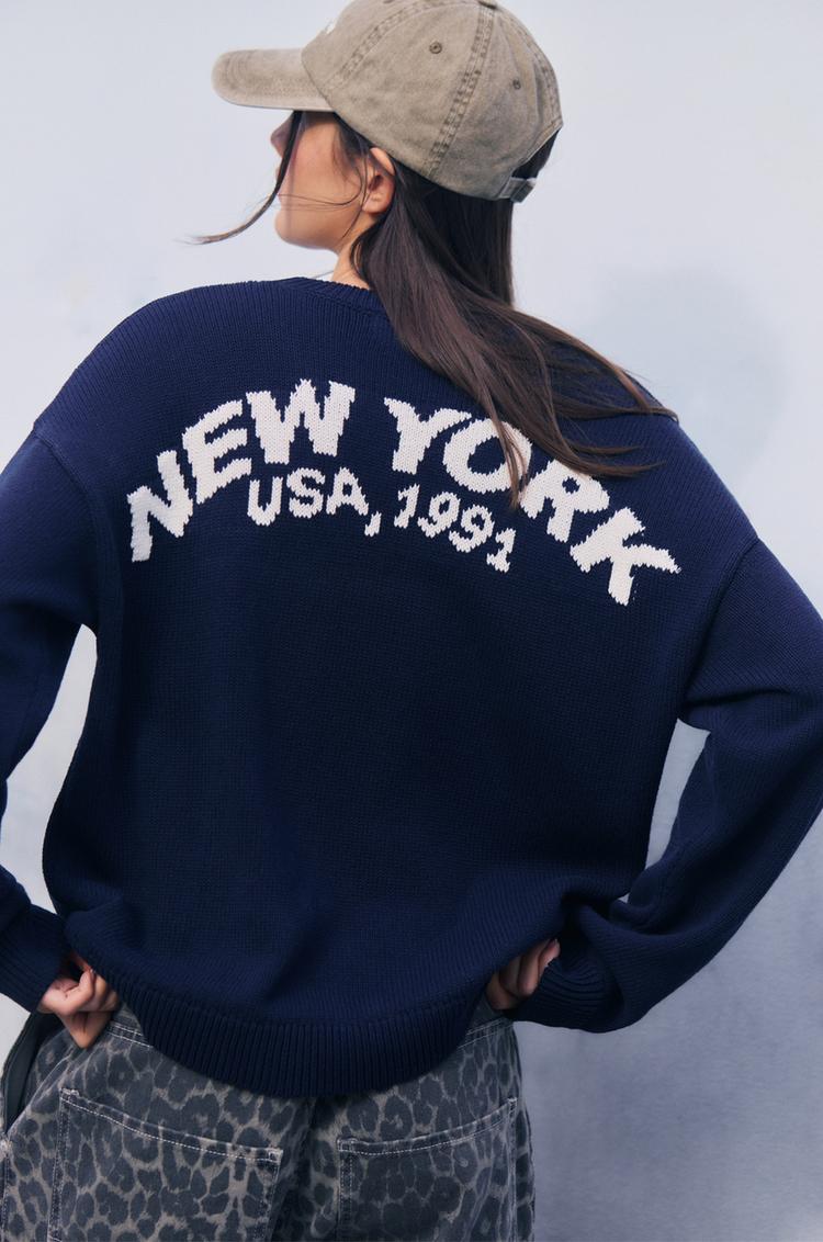 

Джемпер с логотипом Pacific Republic Pull And Bear, синий