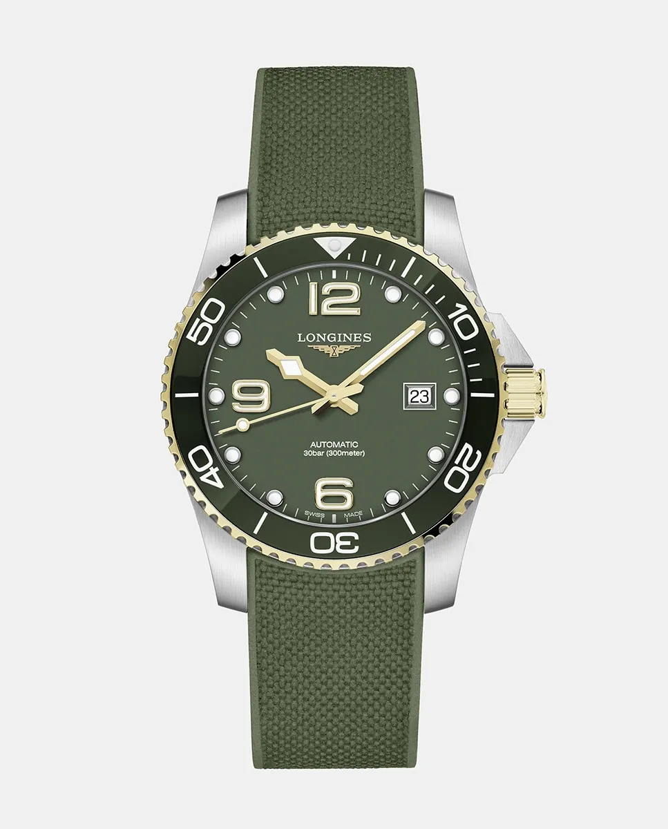 

Longines Hydro Conquest L37813069 Автоматические мужские часы из зеленого каучука, зеленый