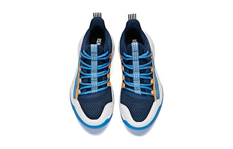 Детские баскетбольные кроссовки GS Mid-top Cyan Blue/Yellow Orange/Ana White Anta Kids — фото 4