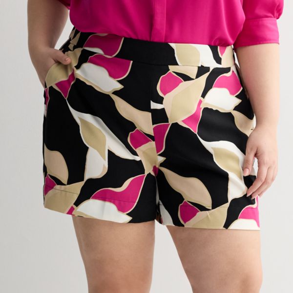 

Просторные шорты на резинке Nine West, цвет black mid abstract