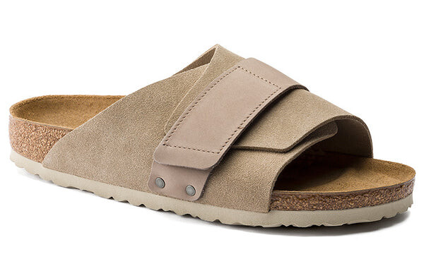 Тапочки kyoto nubuck-suede leather sandals 'taupe' Birkenstock, бежевый — фото 2