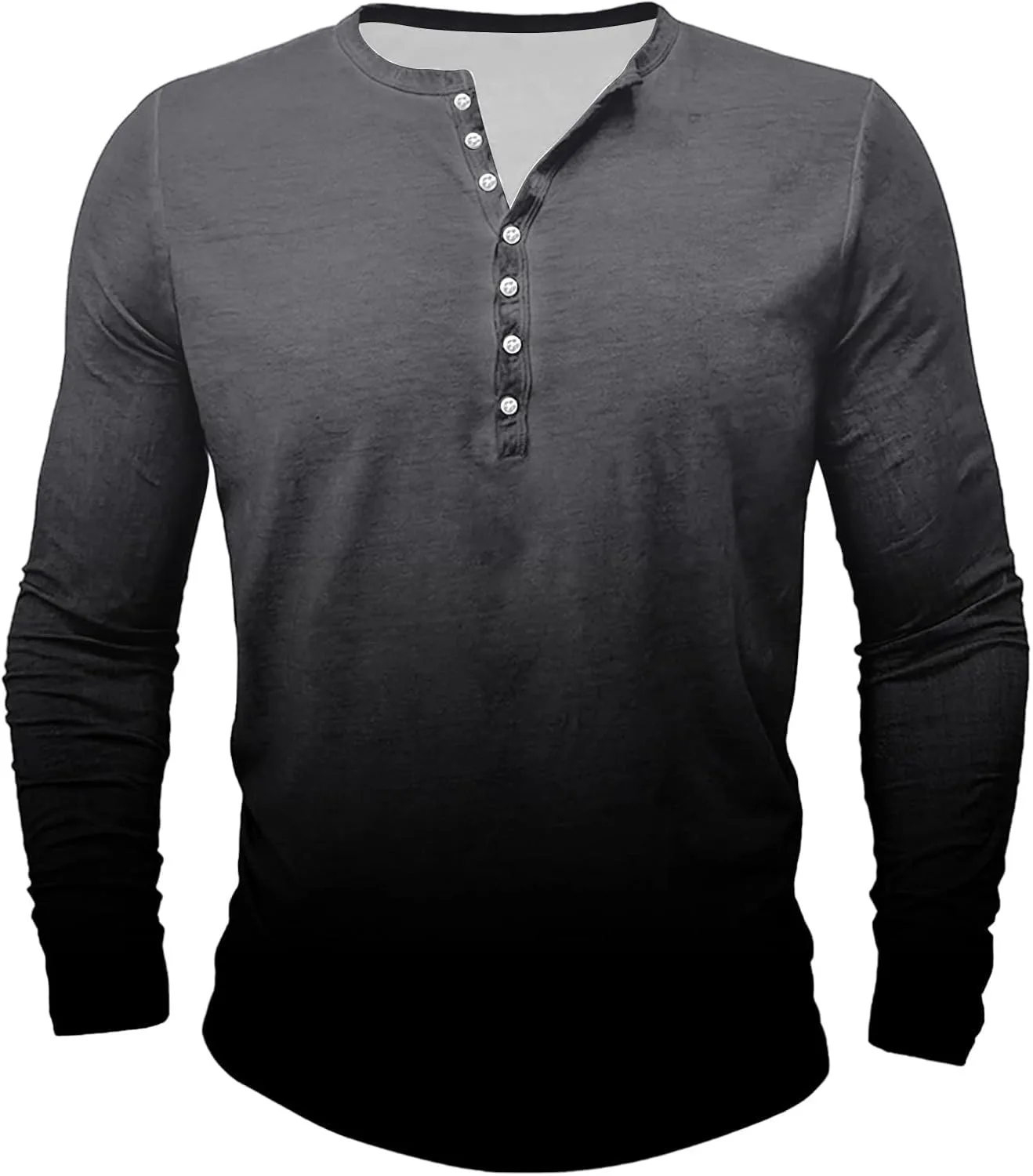 Мужская рубашка Casual Ombre Color Long Sleeve Henley