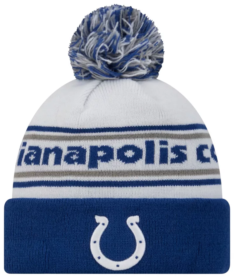 

Мужская вязаная шапка New Era Indianapolis Colts Team Team цвета с полосками