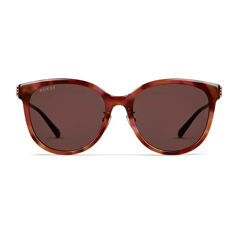 

GUCCI Круглые солнцезащитные очки с ацетатом металла женские коричневые, Brown