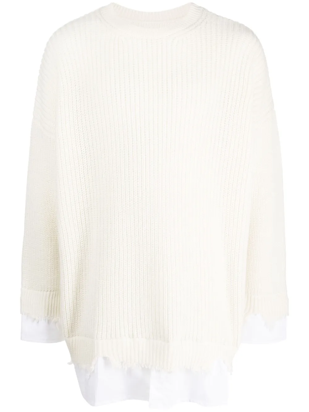 

Джемпер с эффектом потертости MM6 Maison Margiela, белый