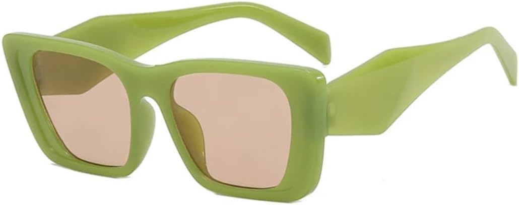 

Солнцезащитные очки с защитой от УФ-излучения UV400 | Легкая оправа в стиле панк конфетных цветов | Для женщин и мужчин, для занятий спортом на открытом воздухе и вождения DSVIGF, Green-brown