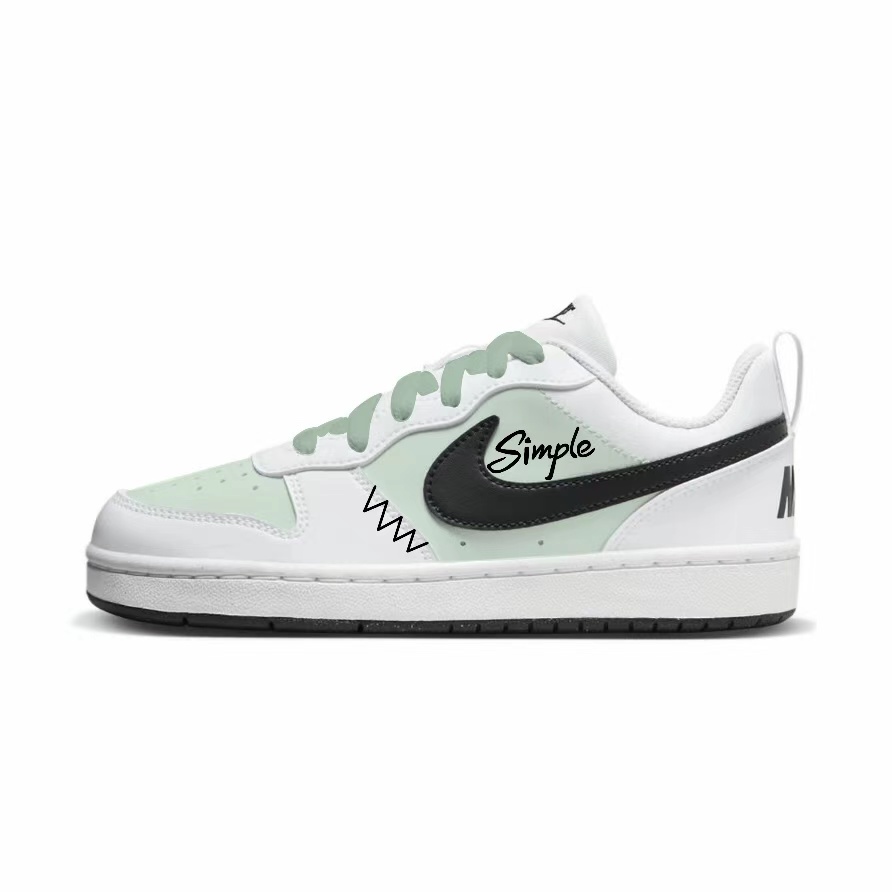 

Nike Court Borough Green White Simple Sketch Low top Детские скейтборд-кроссовки White Green Подростки