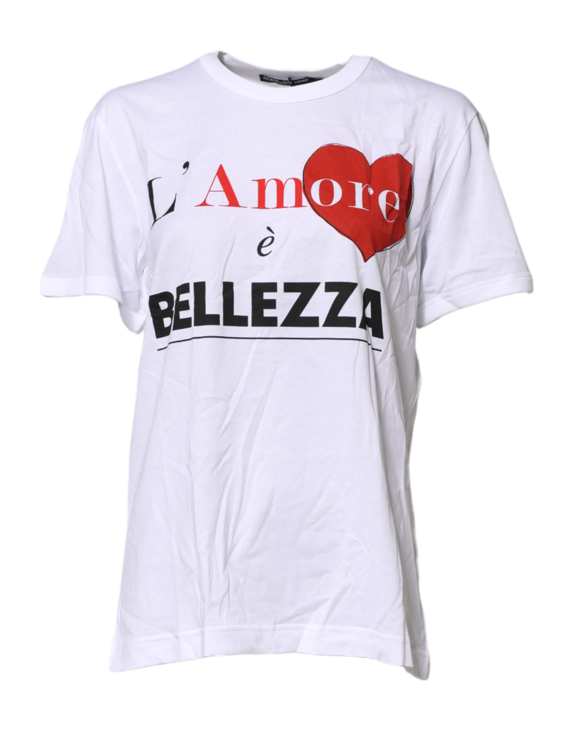 

Белая хлопковая футболка с графическим принтом и круглым вырезом Dolce & Gabbana, белый