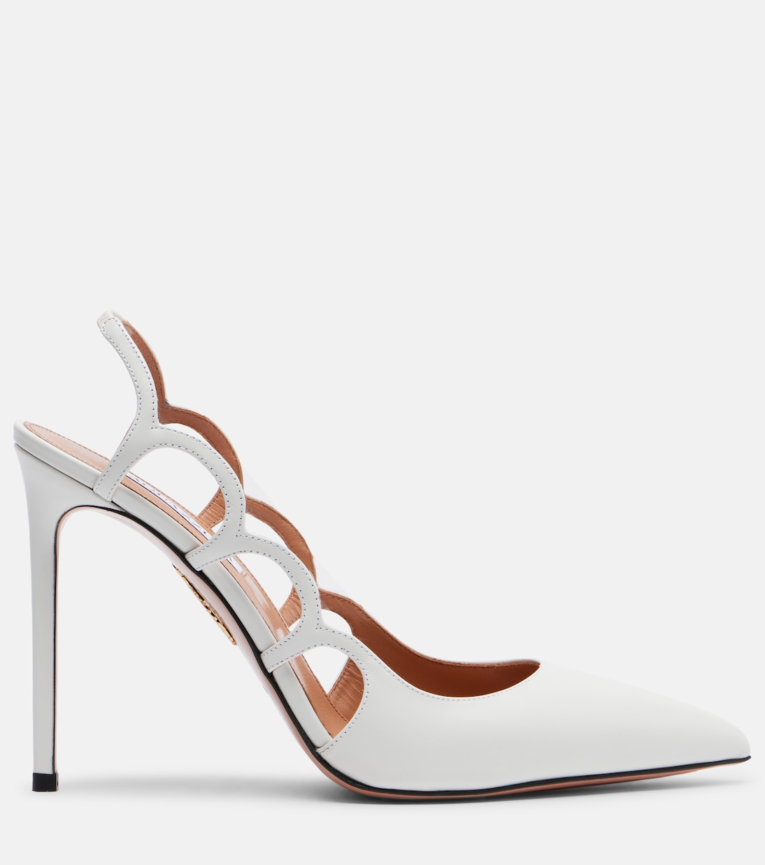Босоножки-лодочки Endless Love на ремешке Aquazzura, белый — фото 4