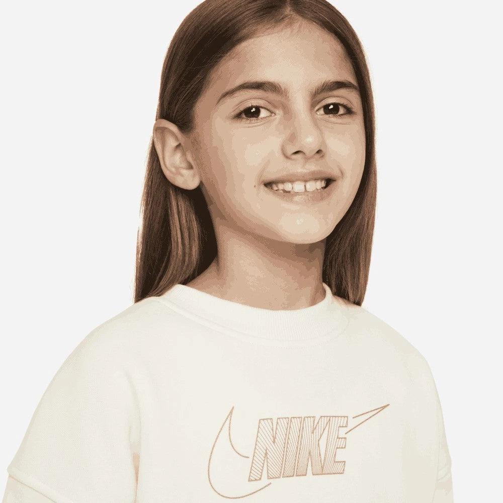 Детская флисовая толстовка Nike Sportswear Club FJ6161-113 цвета слоновой кости, модель Active JAX114 — фото 3