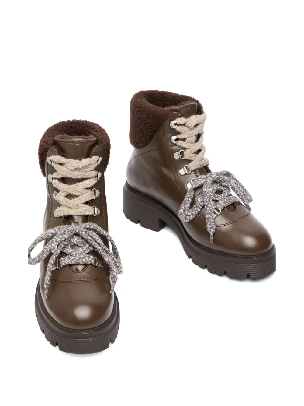 Ботинки Hudson Lite на шнуровке с отделкой из овчины Stuart Weitzman, коричневый — фото 3