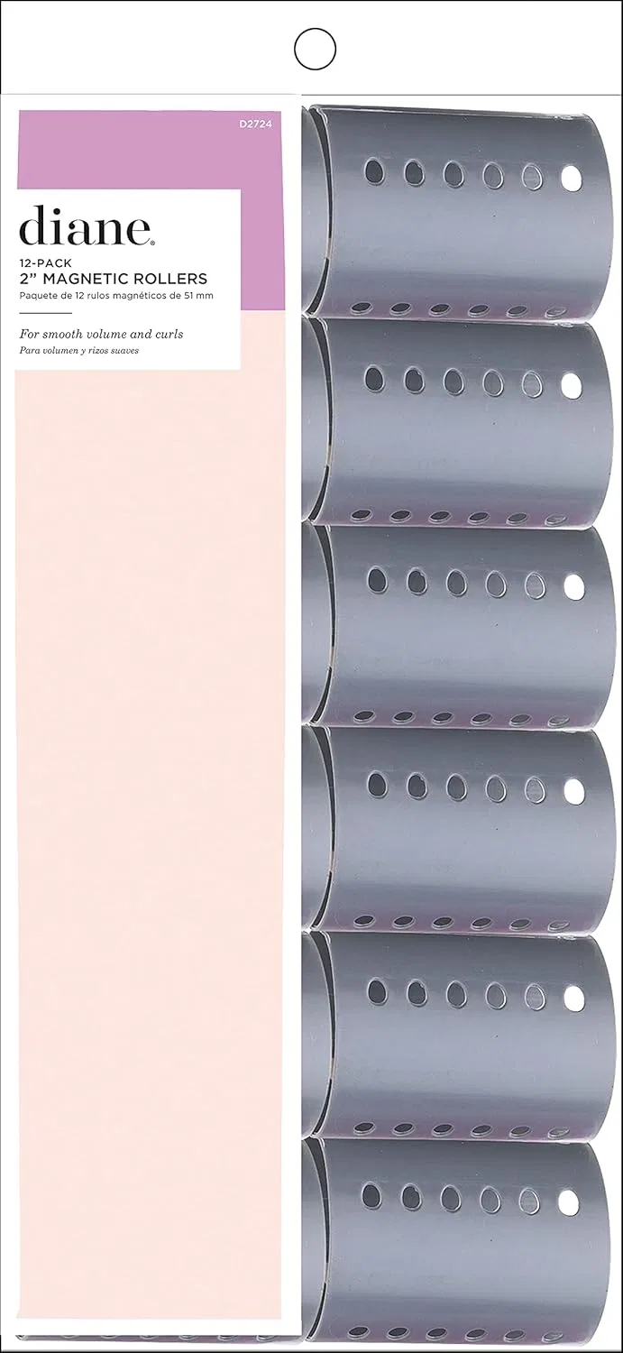 Магнитные бигуди Diane Magnetic Roller, серые, 2 дюйма, 12 шт. Diane
