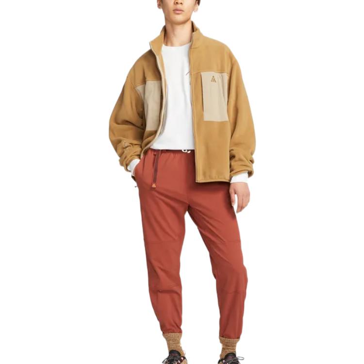 Повседневные брюки Men's Nike Solid Color Logo Printing Bundle Feet Sports Cozy Breathable Woven Casual Pants/Trousers Red CV0661-641 — фото 3