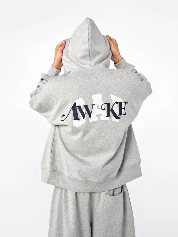 Толстовка gap awake ny heavyweight oversized с логотипом на молнии Gap, Light Grey Heather