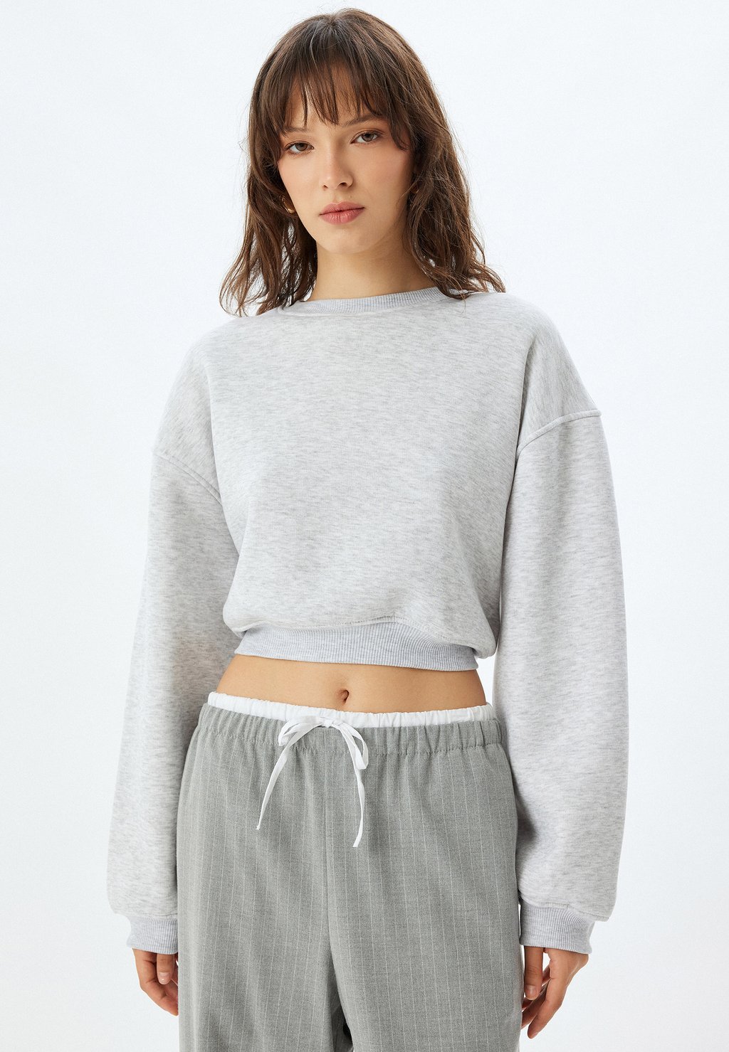 

Толстовка BASIC CROP Koton, серый