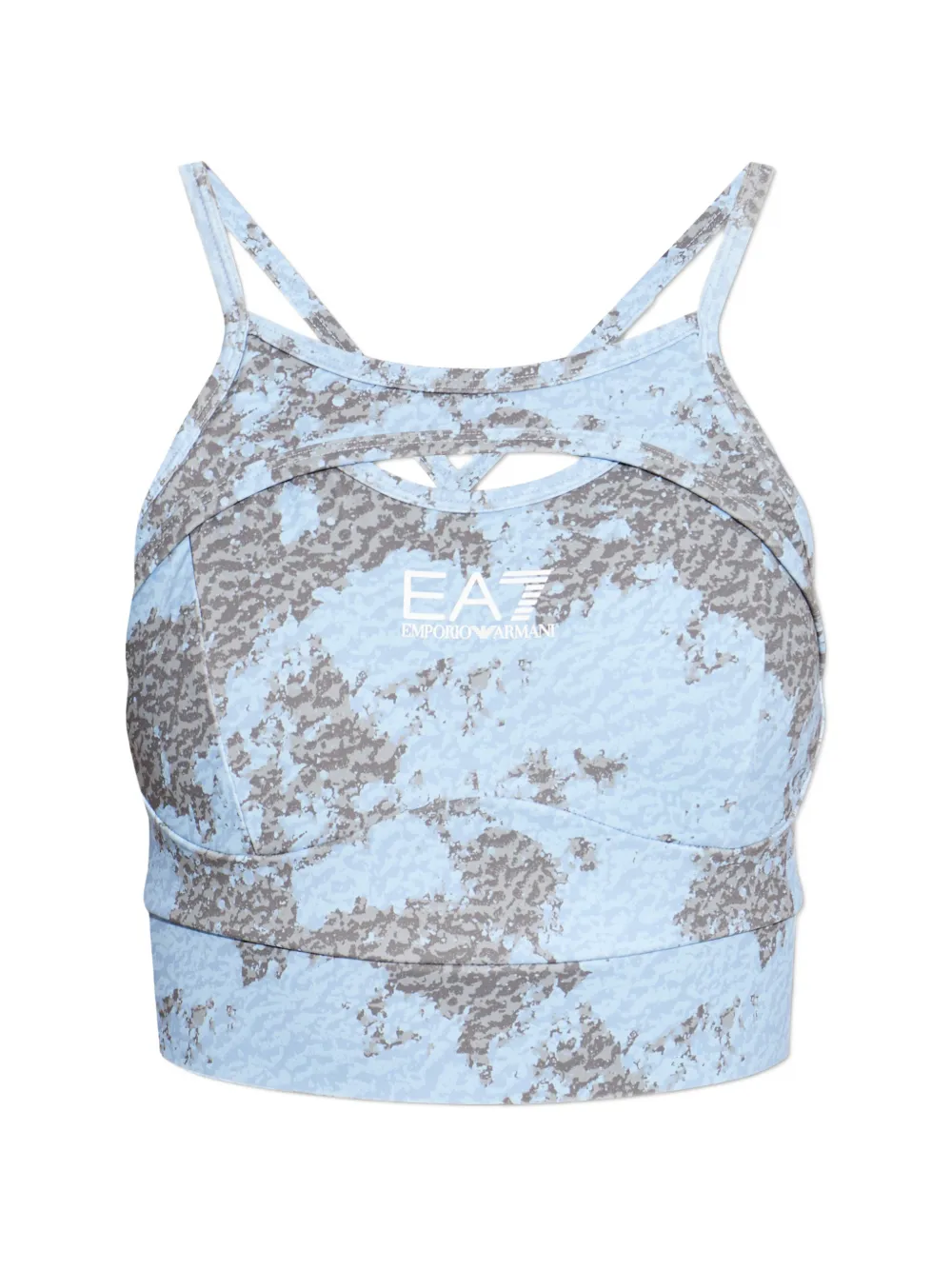 

Укороченный топ без рукавов Ea7 Emporio Armani, синий