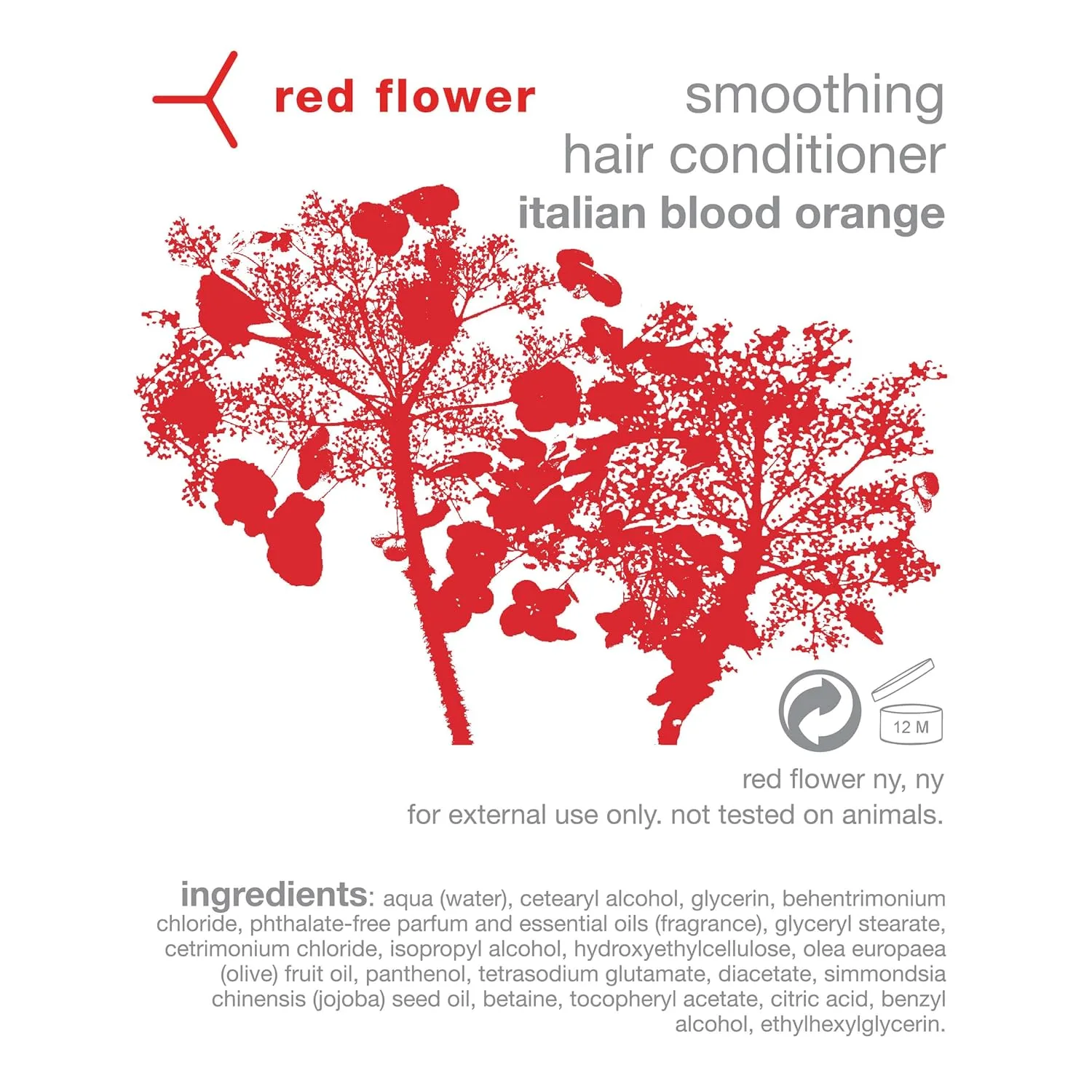 Кондиционер для волос Red Flower Italian Blood Orange с витаминами для увлажнения и контроля пушистости, Vegan, без сульфатов, 283 г, red — фото 2