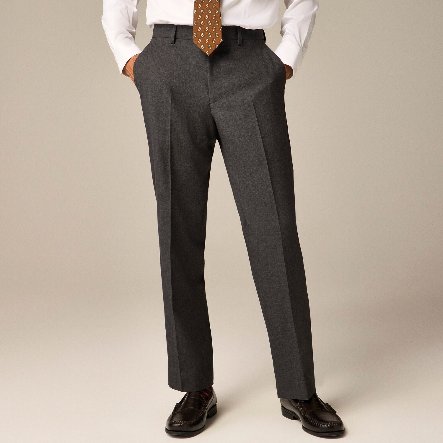 

Классические брюки Crosby из итальянской камвольной шерсти J.Crew, черный