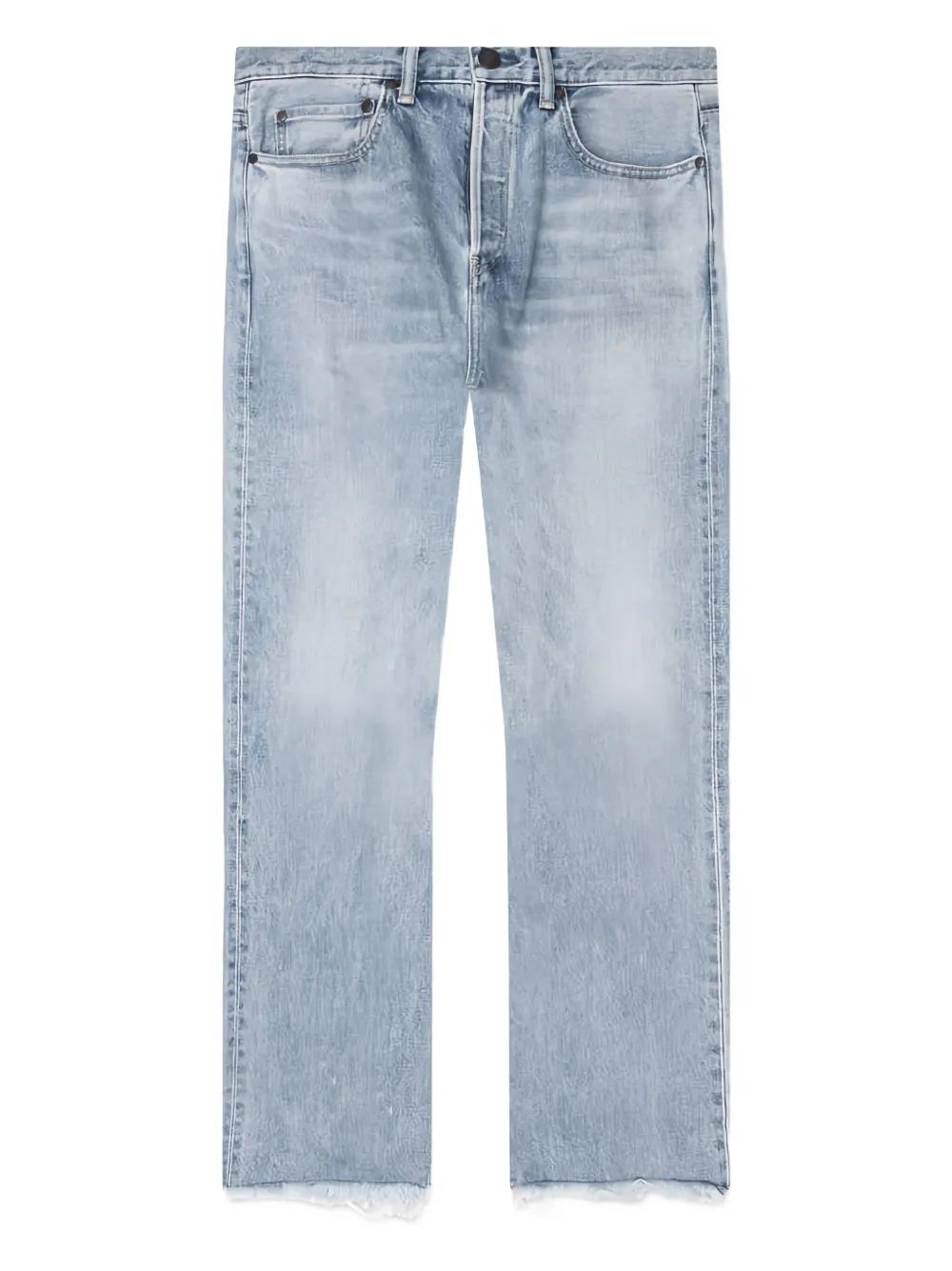

Джинсы Caribou с потертостями и кроем bootcut John Elliott, синий