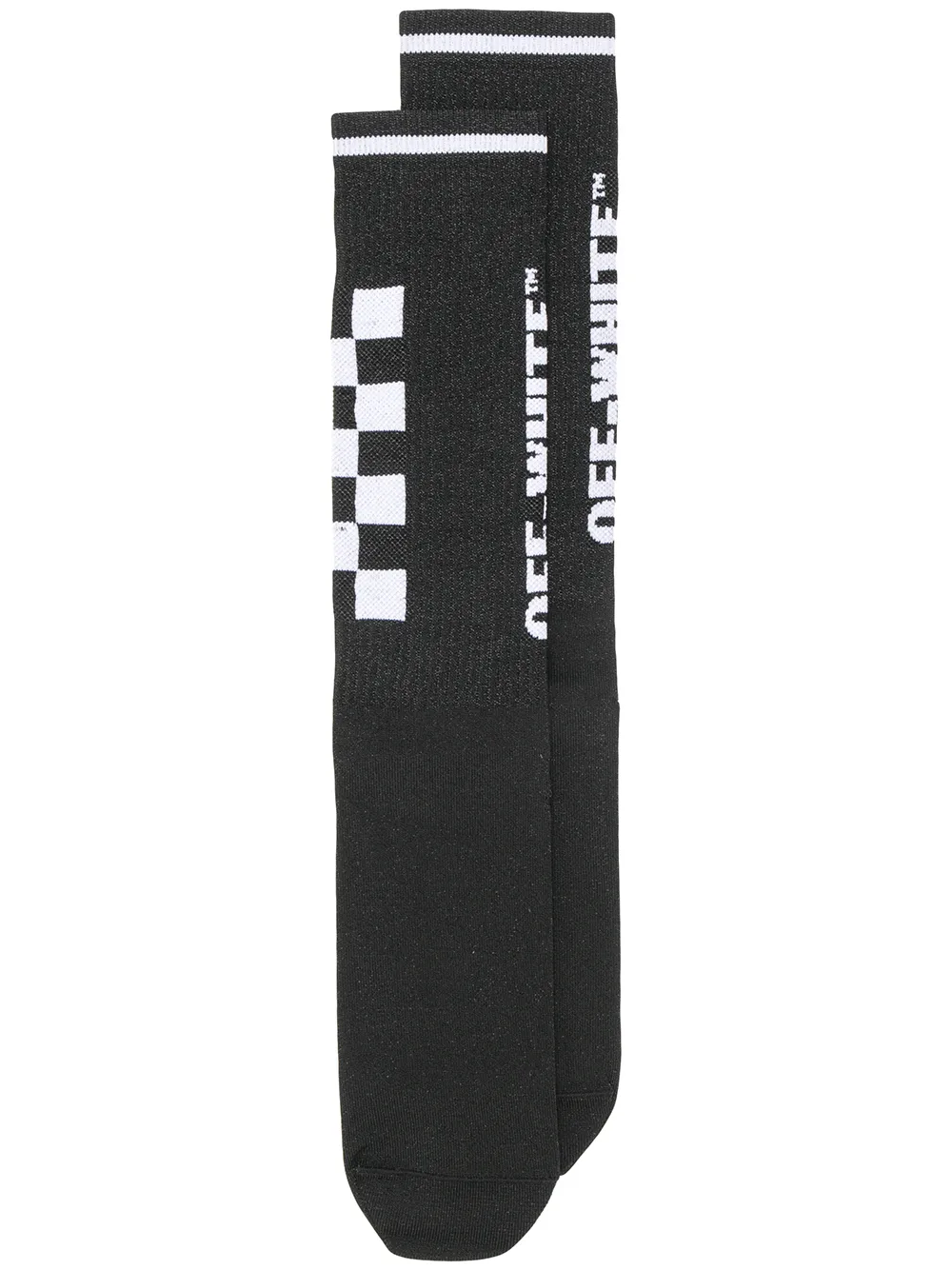 

Носки с логотипом и узором в шашечку Off-White, черный