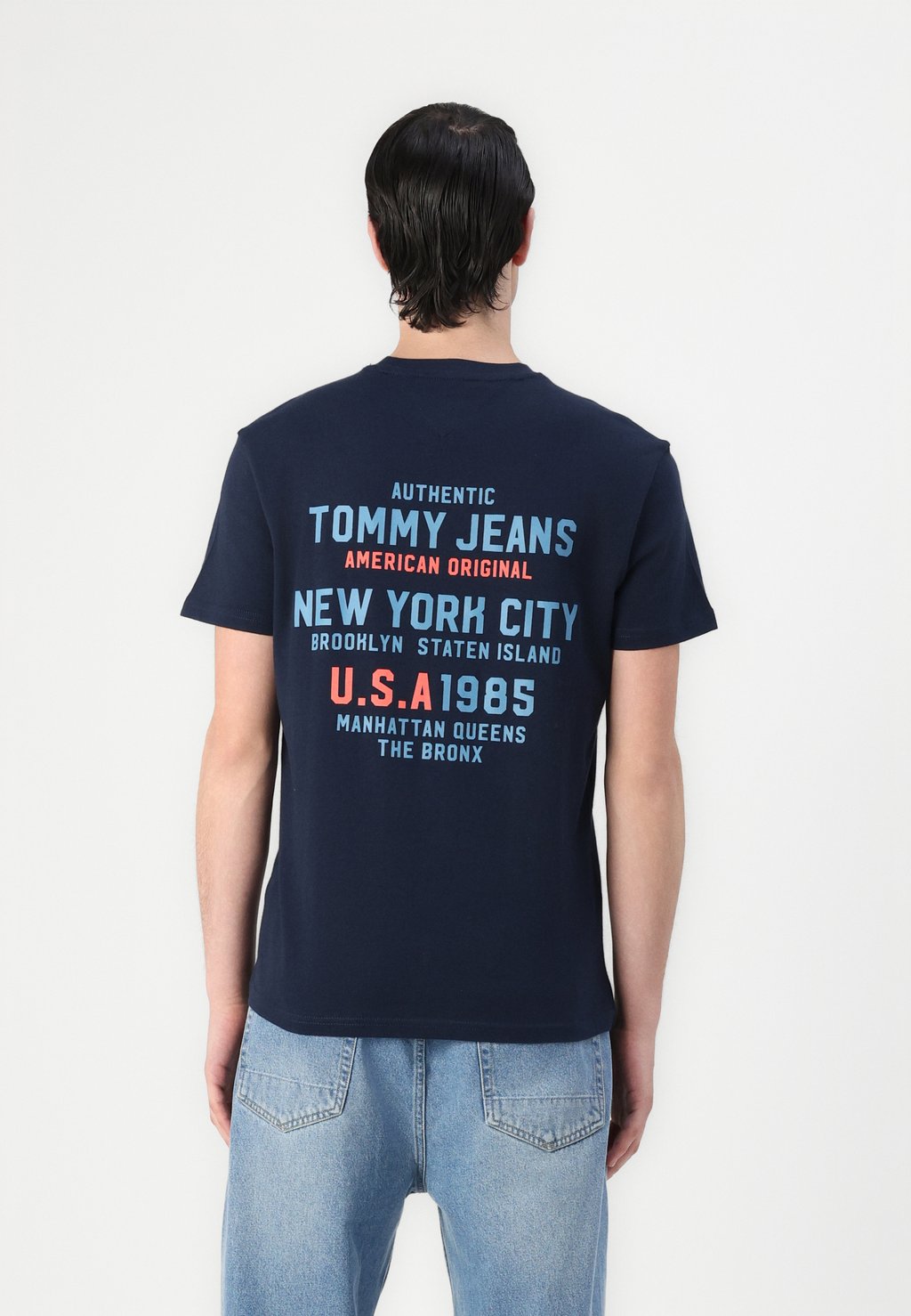 

Футболка с принтом USA SCRIPT TEE Tommy Jeans, темно-синий
