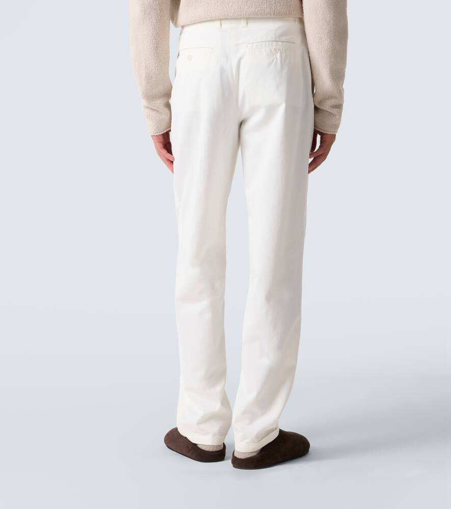 Брюки прямого кроя Belamy из хлопка и кашемира The Row, White — фото 4