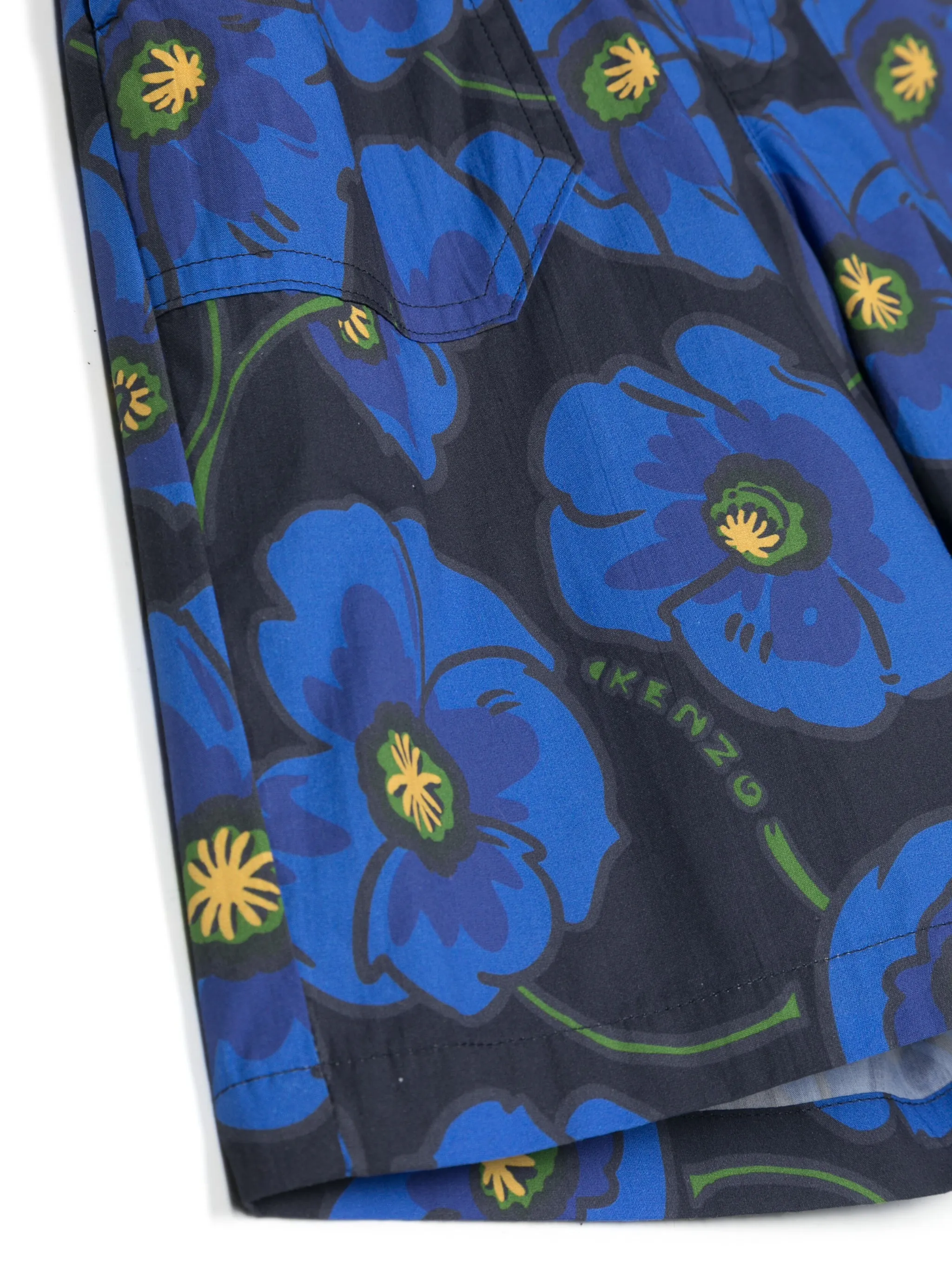 Шорты с цветочным принтом Kenzo Kids, синий — фото 3