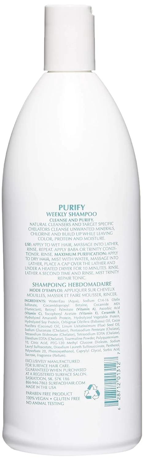 Очищающий шампунь для волос Surface Hair - Purify Clarifying Cleansing Shampoo - Очищает, глубоко очищает, без сульфатов. 946 мл (.) — фото 2