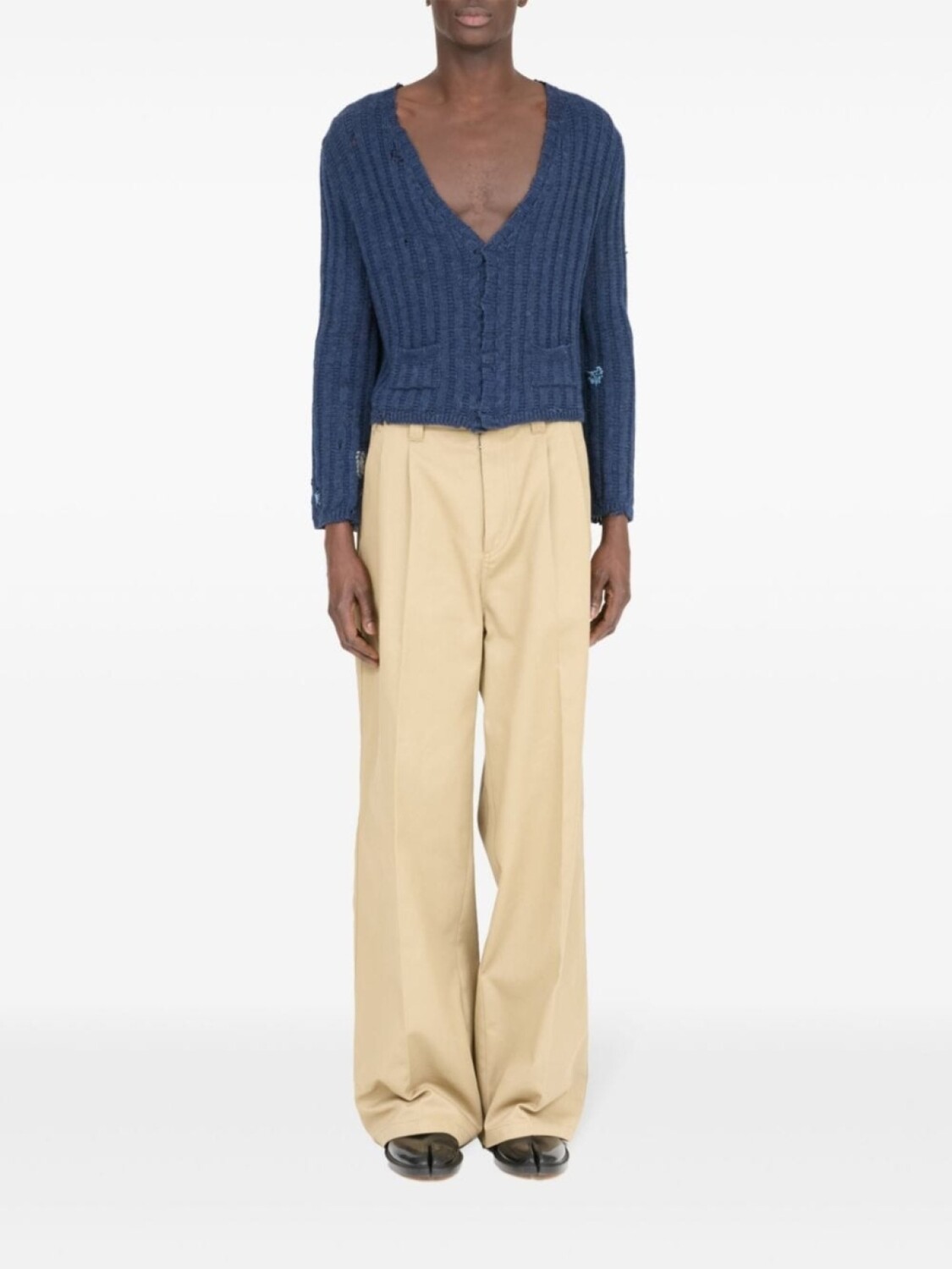 

Maison Margiela кардиган с эффектом потертости, синий